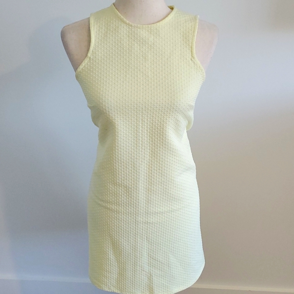 Divided By H&M yellow casual shift sleeveless mini dress size 12 NWOT